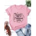 Cartoon Letter Print Casual Short Sleeve O  neck T  shirts For Women