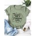 Cartoon Letter Print Casual Short Sleeve O  neck T  shirts For Women