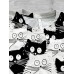 Funny Cartoon Cat Print Women Casual Round Neck Short Sleeve T  Shirts