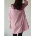 Women Shirt Solid Color Cuff Buttons Long Sleeve Casual Midi Dresses