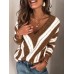Women Casual V  Neck Long Sleeve Sweaters