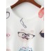 Dog Print Crew Neck Short Sleeved Loose Women Casual T  shirts